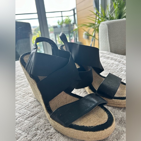 Hibou shoes /Black wedge sandals - Picture 3 of 6